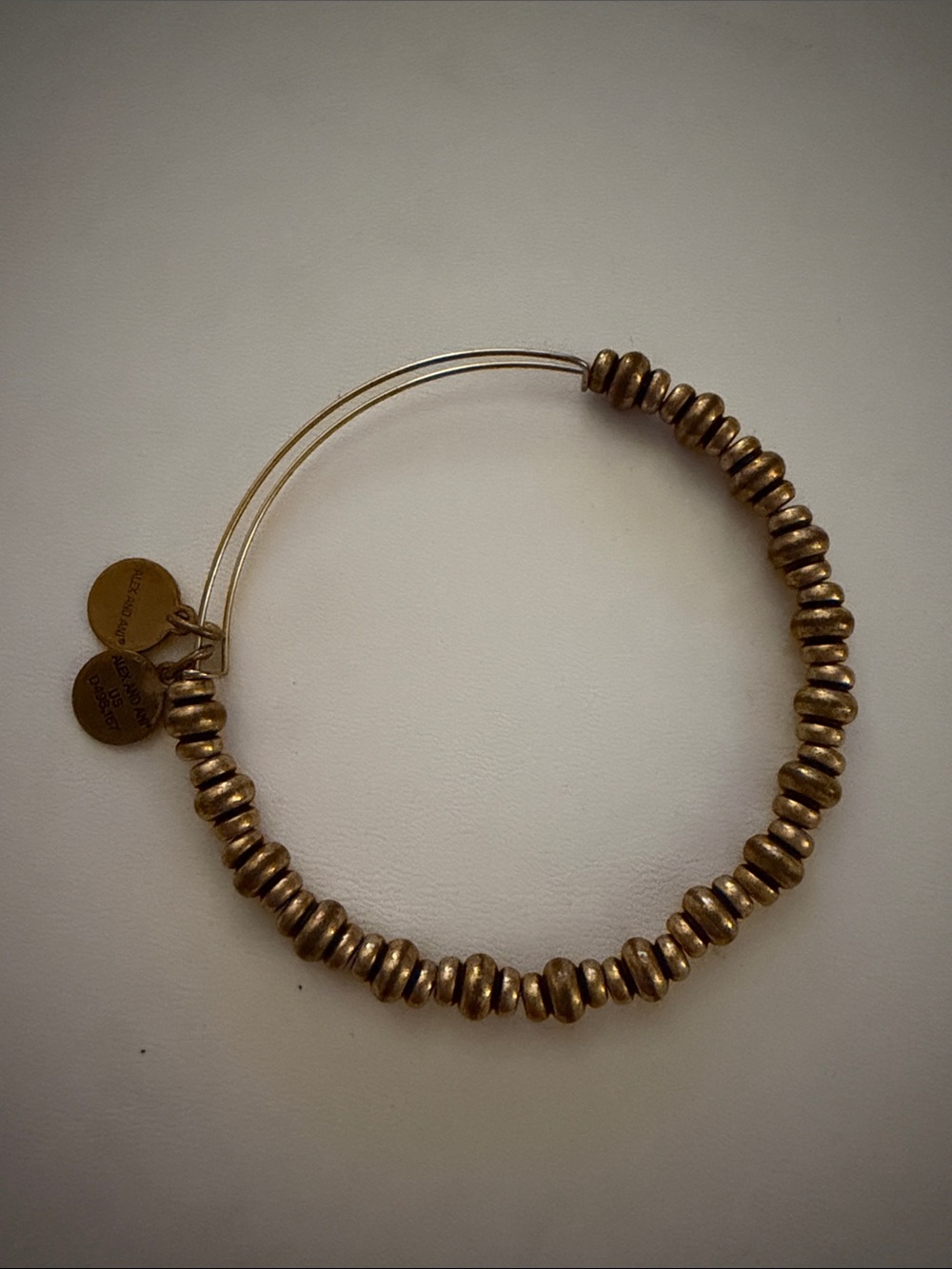 Alex and Ani Gold Tone Rondelle Bead Expandable Bracelet